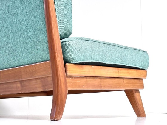 Vintage Scandinavian Mid-Century Daybed, Couches, Wood, Textile, Blue, Mid Century Modern (photo 14 of 15)
