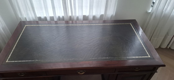 Image 1 of Solid wood desk with brass fittings