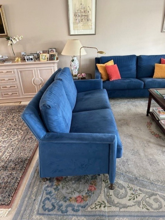 Image 1 of Leolux 2x2,5 bank blauw Alcantare van €6.000-> €450!