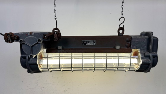 Image 1 of Lampada a sospensione industriale grigia di Elektrosvit, anni '70