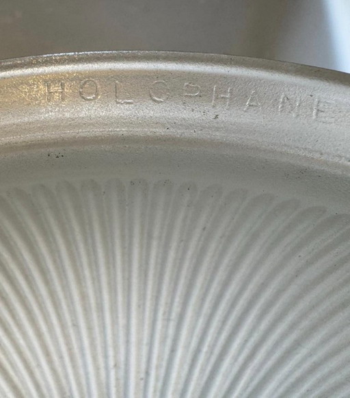 Lámpara de techo Holophane Art Deco – cristal prismático – circa 1930 – plafondlampen, Glass (photo 2 of 5)