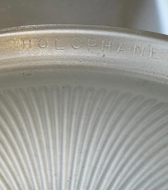 Lámpara de techo Holophane Art Deco – cristal prismático – circa 1930 – Plafones, Glass (photo 2 of 5)