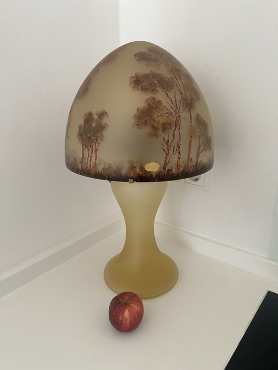 Image 1 of Paddenstoellamp gallé stijl handgemaakt