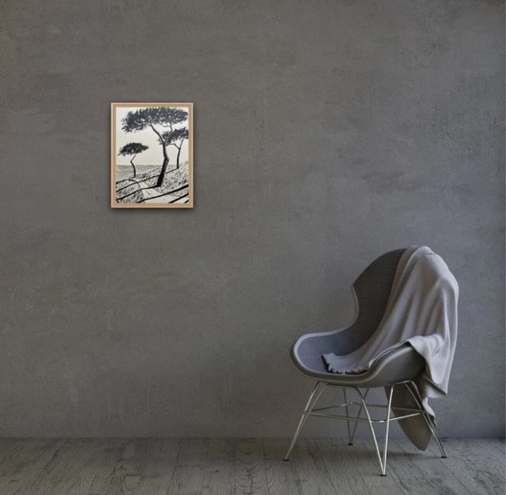 Image 1 of Oost-Indische inkt op natuurpapier. Formaat 40x30cm.