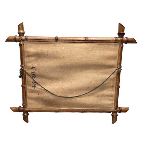 Image 1 of Grote Franse Faux Bamboe spiegel