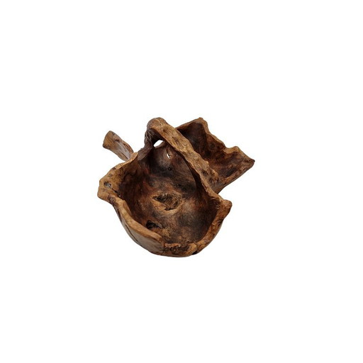 Bol vintage en bois d'olivier avec anse, années 70/80 – tafelaccessoires, Wood