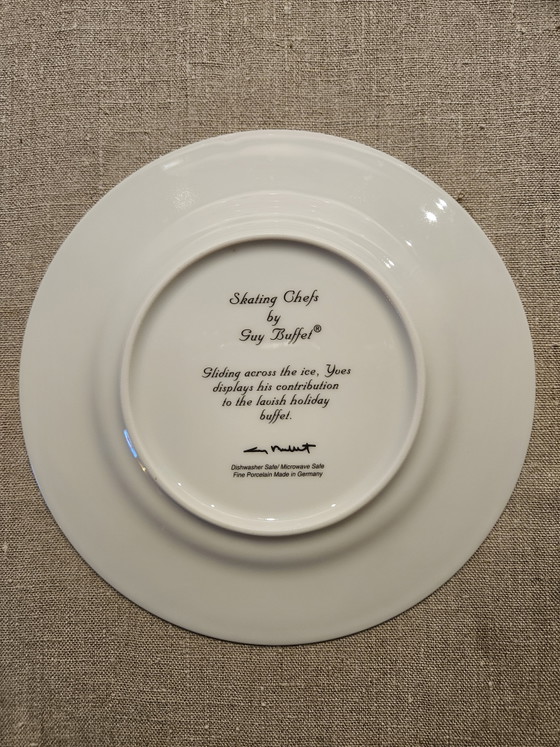 Guy Buffet 'Skating Chefs ' 4 porseleinen bordjes – Servies, Porcelain (photo 4 of 8)