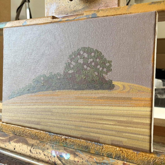 Image 1 of Group of trees, unique painting, hand-painted one-of-a-kind piece, 30 x 20 cm, acrylic paint on canvas