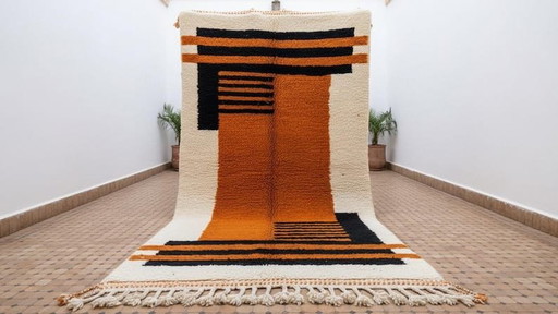 Alfombra tradicional hecha a mano de pura lana, tamaño 1,5/2,5 m – Aime Té, vloerkleden en tapijten, Wool