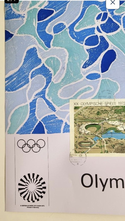David Hockney - 1972 - Giochi Olimpici - Tuffatore - con timbri ufficiali
