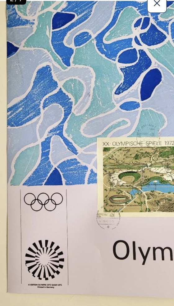 Image 1 of David Hockney - 1972 - Giochi Olimpici - Tuffatore - con timbri ufficiali