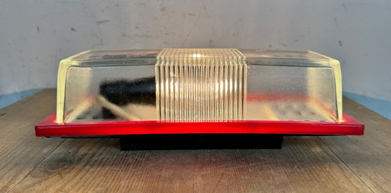 Image 1 of Applique industriale rossa in bachelite di Elektrosvit, anni '70