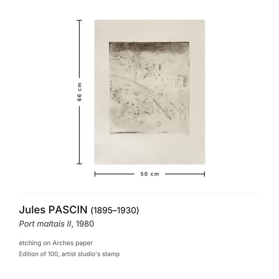 Image 1 of Jules PASCIN Port Maltais II Radierung 1980