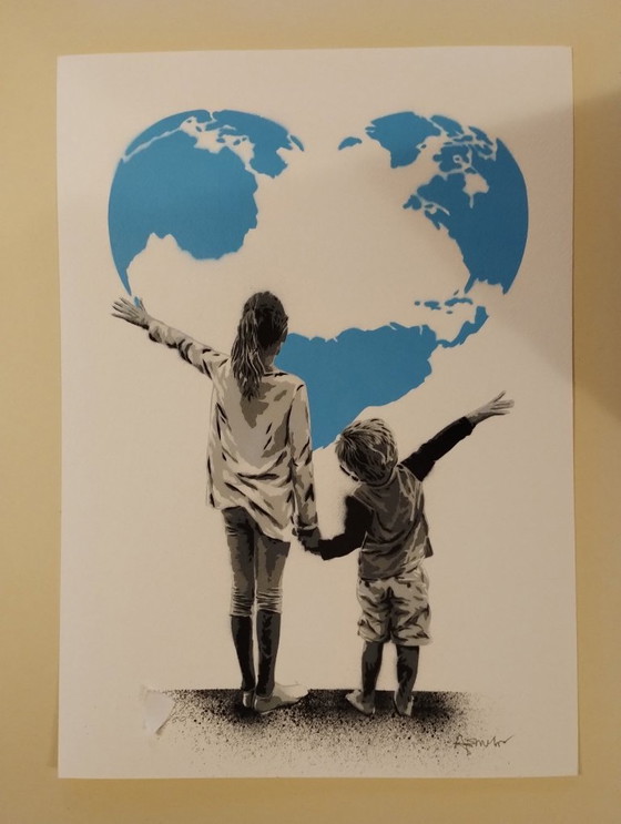 Image 1 of ALESSIO B - Mi mundo - Litografía enmarcada del artista