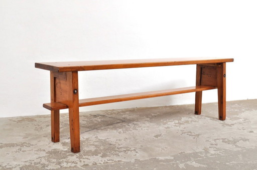 Vintage hardwood bench, 1950s