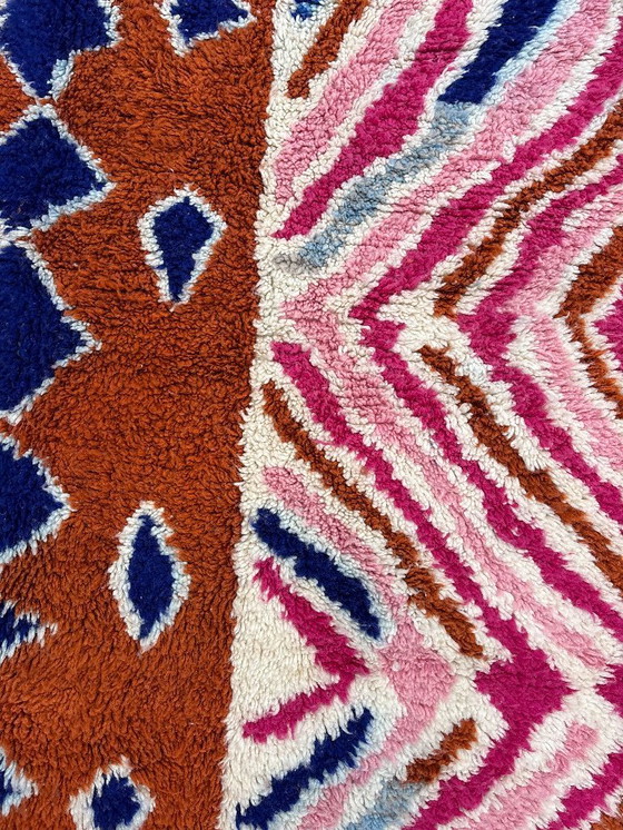 Image 1 of Kleurrijk Marokkaans Mrirt Wollen Vloerkleed 230x260 cm - Handgeweven Berber Tapijt, Levendig Geometrisch Boho Decor