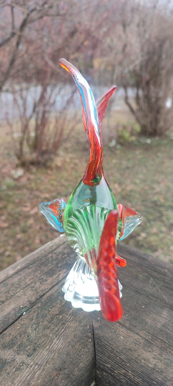 Image 1 of Hahn aus mundgeblasenem Glas im Murano-Stil