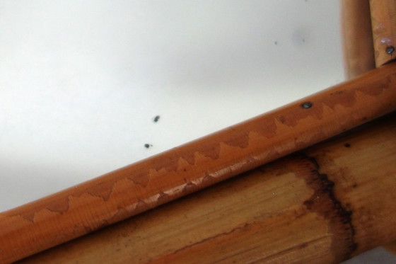 Image 1 of Specchio vintage in rattan di bambù