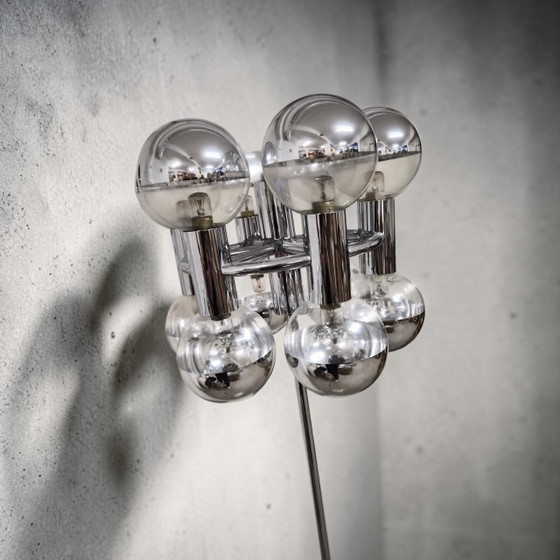 Lampada da terra Vintage Space Age Staff Motoko Ishii, anni '70, design moderno – Lampade da terra, Chrome (photo 4 of 12)