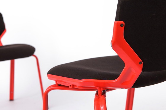 Image 1 of Space Age Chairs Set of 4, Fröscher Stacking Chairs, 1980s German Design, Hartmut Engel, IF Design Award