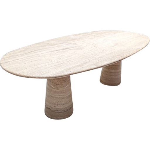 Vintage contemporary travertine dining table, Italy
