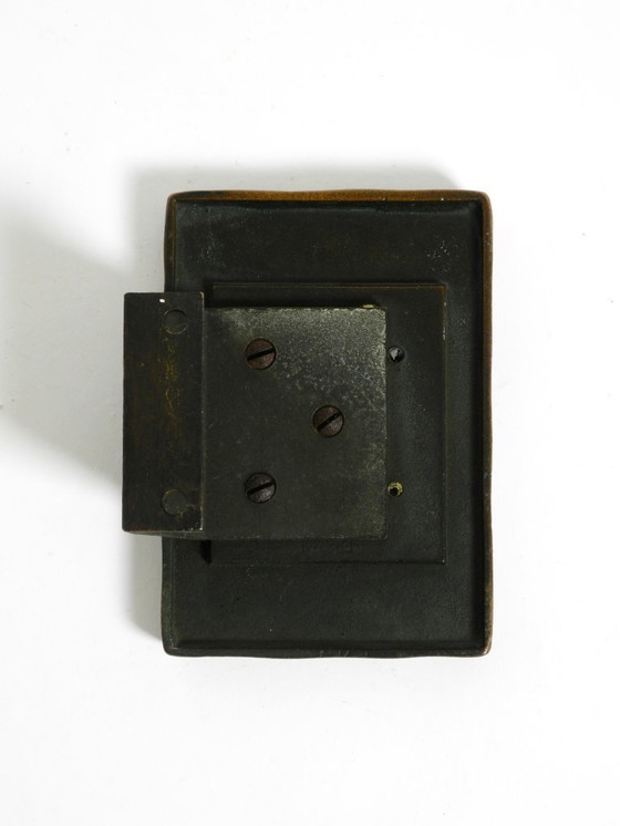 Image 1 of A set of solid, heavy 1970s Brutalist pull handles with letter slot and doorbell, made of bronze by Alpan Germany