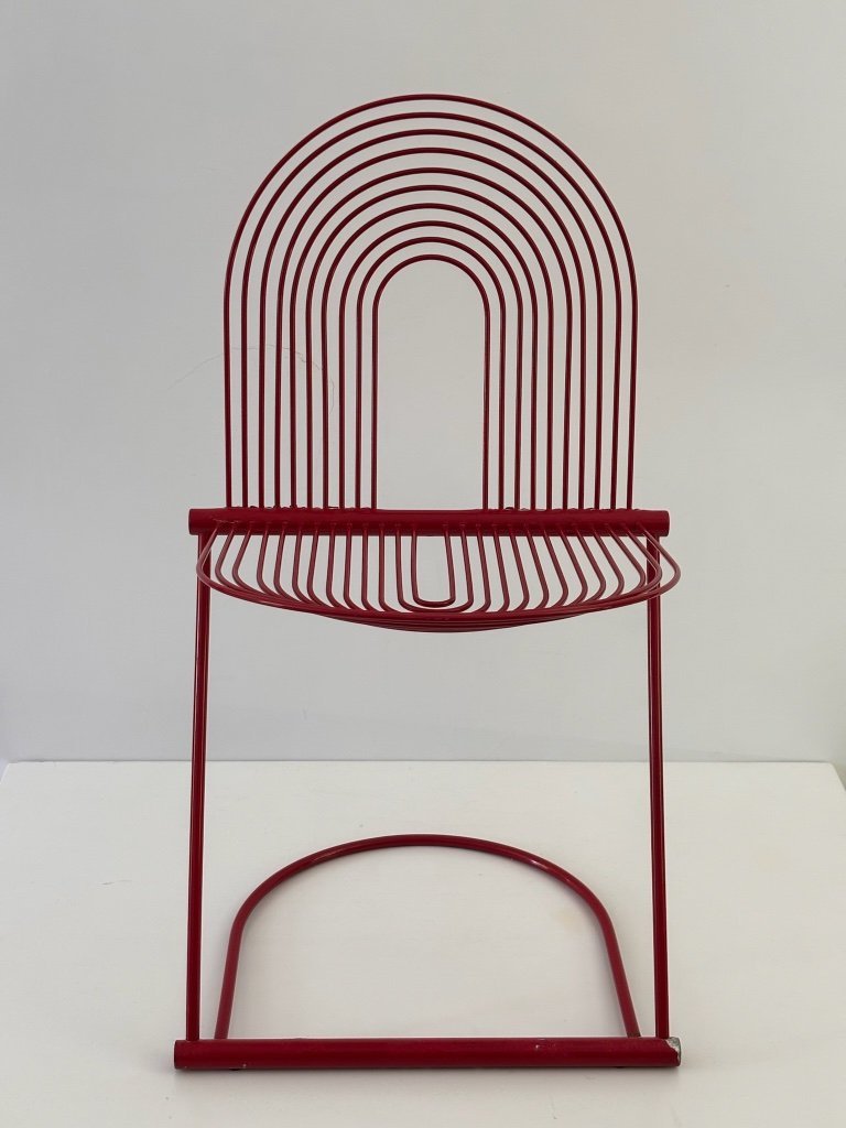 2 Swing Chairs by Jutta and Herbert Ohl Rosenthal Lübke, 1982, Red