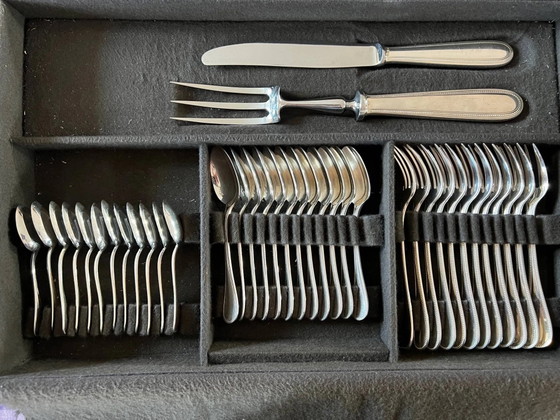 Christofle - Christofle cutlery set with silver metal beads for 12 people. 172 items. (photo 2 of 14)