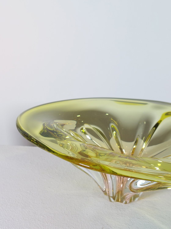 Image 1 of Ciotola per la frutta in cristallo organico vintage di metà secolo