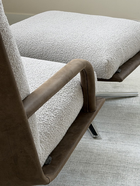 Image 1 of Fauteuil pivotant/allée Leolux Kudo avec repose-pieds NEUF