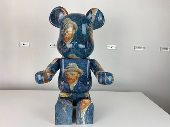 Image 1 of Bearbrick Van Gogh Museum Self-portrait with gray Felt Hat 1000% MEDICOM toys