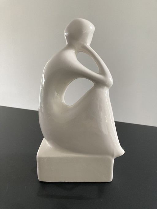 70's design flatware statue The Thinker, probably Royal Delft