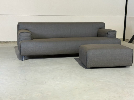 Leolux Oscar bank met hocker - grijs