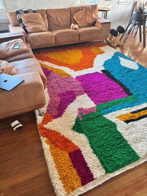 Mehrfarbige Berber-Tapis aus Leinen, 300 x 200 cm