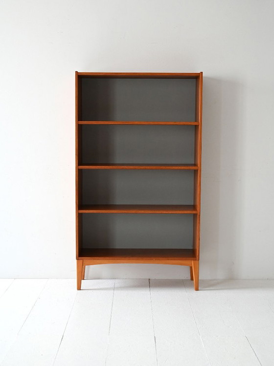 Image 1 of Bibliothèque scandinave vintage en teck avec étagères ouvertes