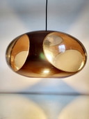 Space Age Pendelleuchte, Bug Eye, Massiv, braun, Belgien, 1970er Jahre
