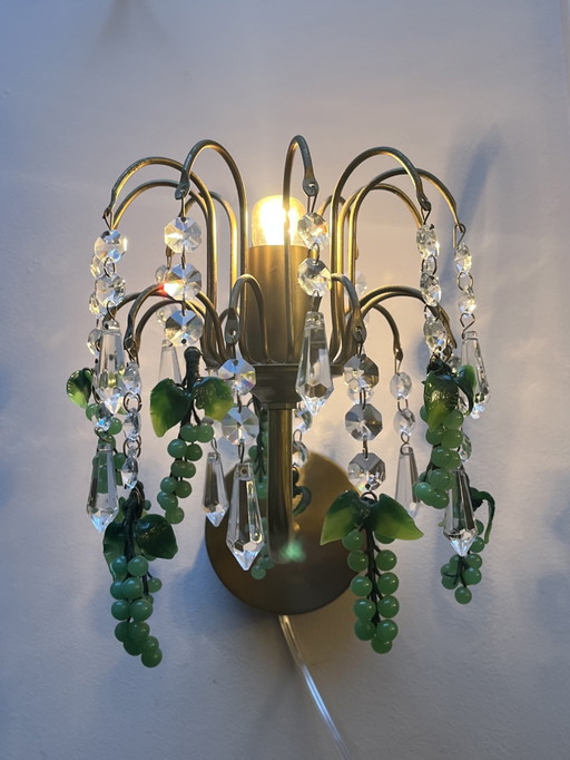 6 lámparas de pared vintage italianas de color uva verde
