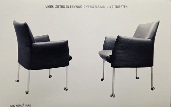 6 KING METAL Armchairs by Jan Neggers – Dining chairs, Leather (photo 13 of 13)