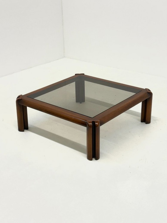 Image 1 of Square Italian coffee table with glass top