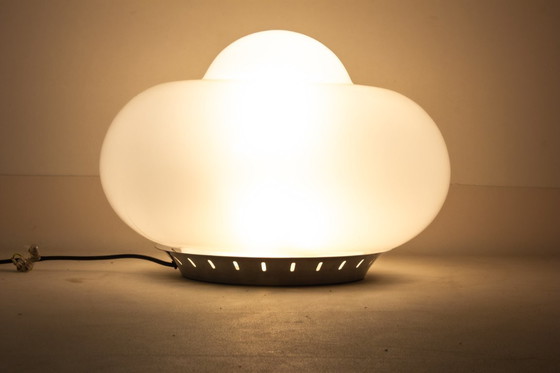 Image 1 of Opaline Murano glass mushroom table lamp, Italy 1970s