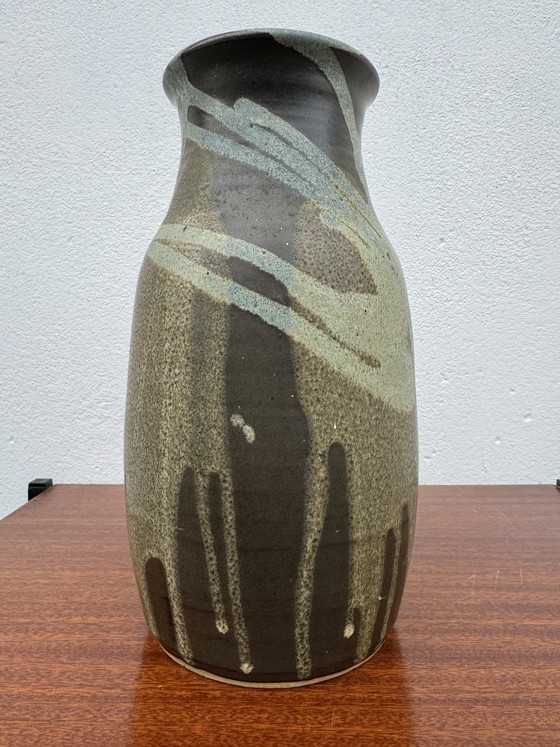 Image 1 of Stoneware Vase with Drips, Jean Pointu Style