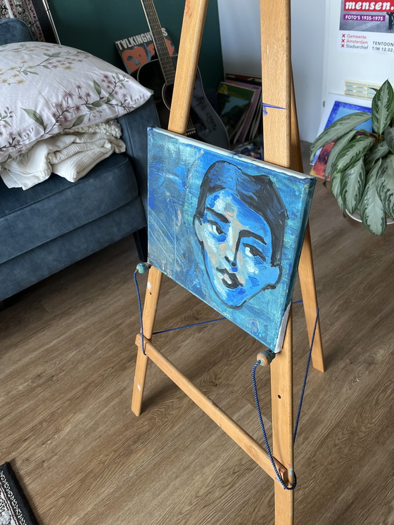 Image 1 of Canvas painting abstract face