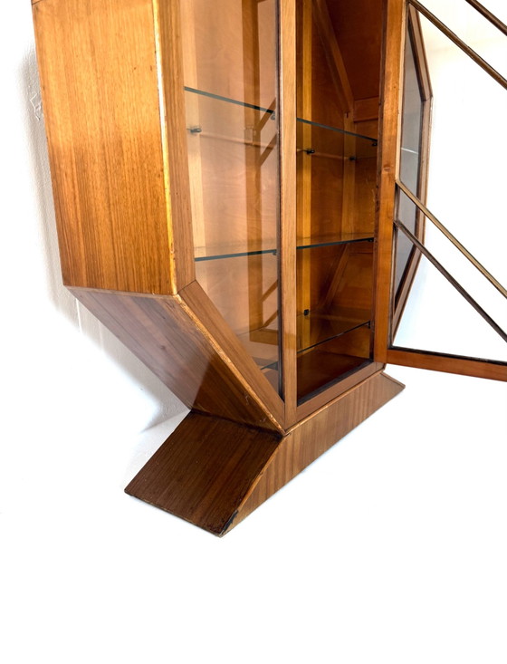Vetrina ottagonale Art Déco vintage, anni '30 – Vetrine, Vetro, Legno (photo 9 of 10)