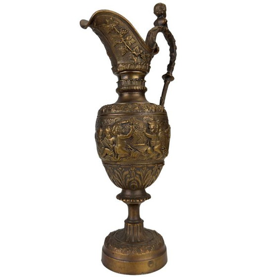 Brocca in Bronzo Bacco con Putti, Stile XIX Secolo – Classica Brocca Ornamentale Europea (photo 2 of 13)