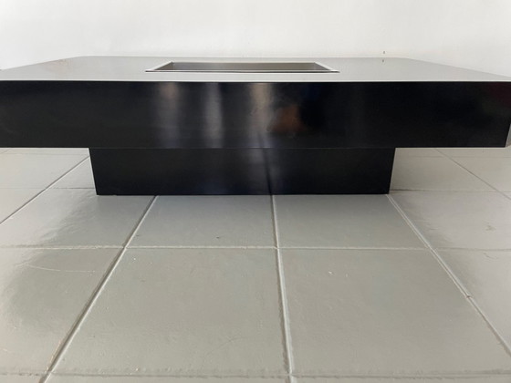 Image 1 of Tavolino Alveo laccato nero, disegnato da Willy Rizzo per Sabot, anni '70.