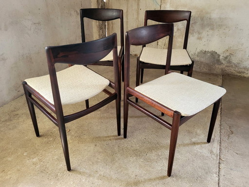 4x vintage rosewood chairs by Lubke, 1960