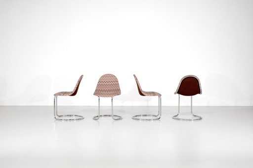Maia" set of chairs by Giotto Stoppino for Bernini, Italy 1970s