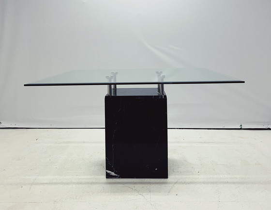 Image 1 of Table de salle à manger vintage Marbre Verre