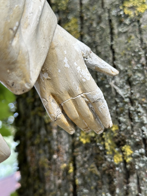 Große antike Herz-Jesu-Statue aus Gips – 105 cm – Bildhauerei, Other (photo 5 of 15)