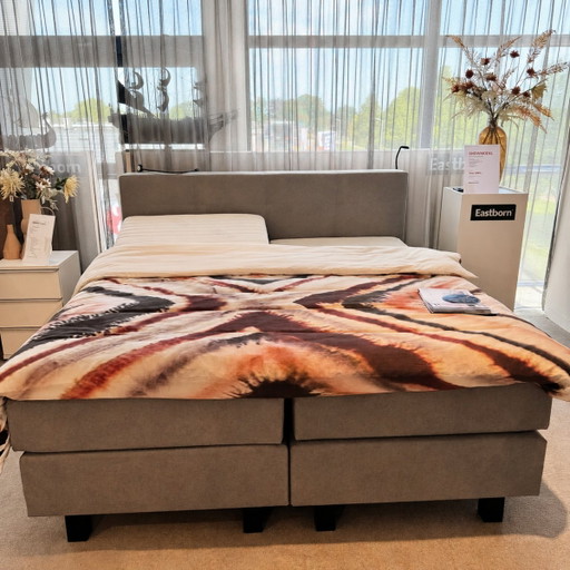Borne électrique - 180 x 200 - Tissu gris – Eastborn, tweepersoonsbedden, Plastic, Textile